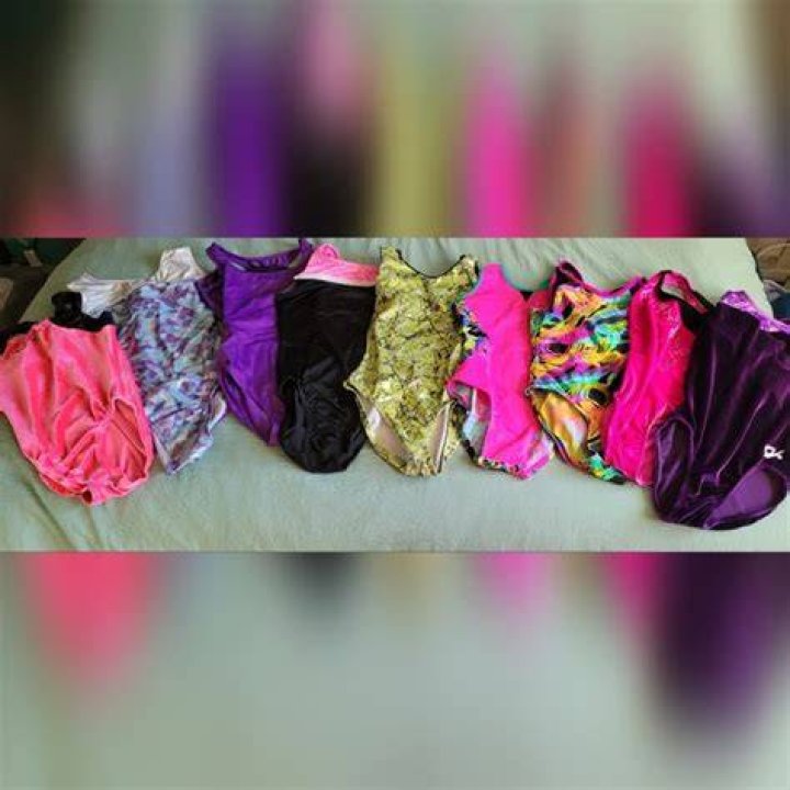 4 GK leotards, 1 other brand leotard, and 1 GK pair of shorts senboku