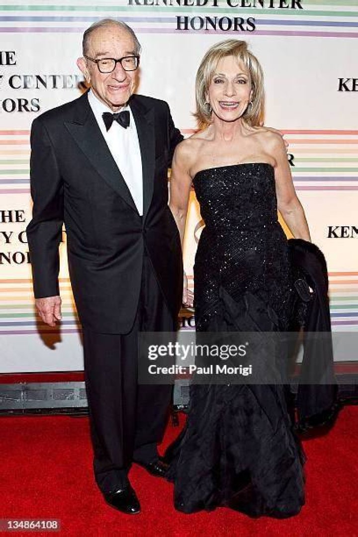 Alan Greenspan and his wife arrives at the BLOOMBERG NEWS party Stock