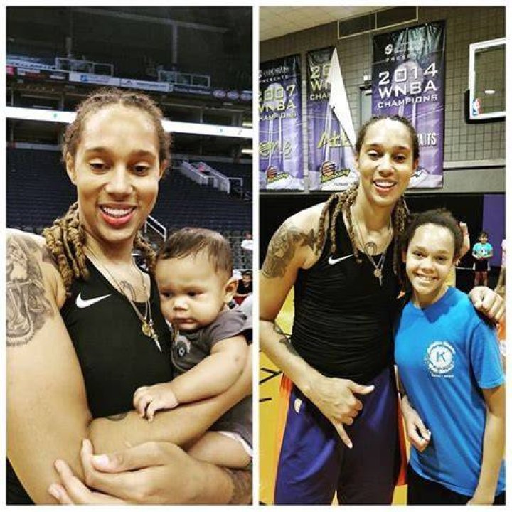 BG brittneyyevettegriner took a picture with both of my babies tonight