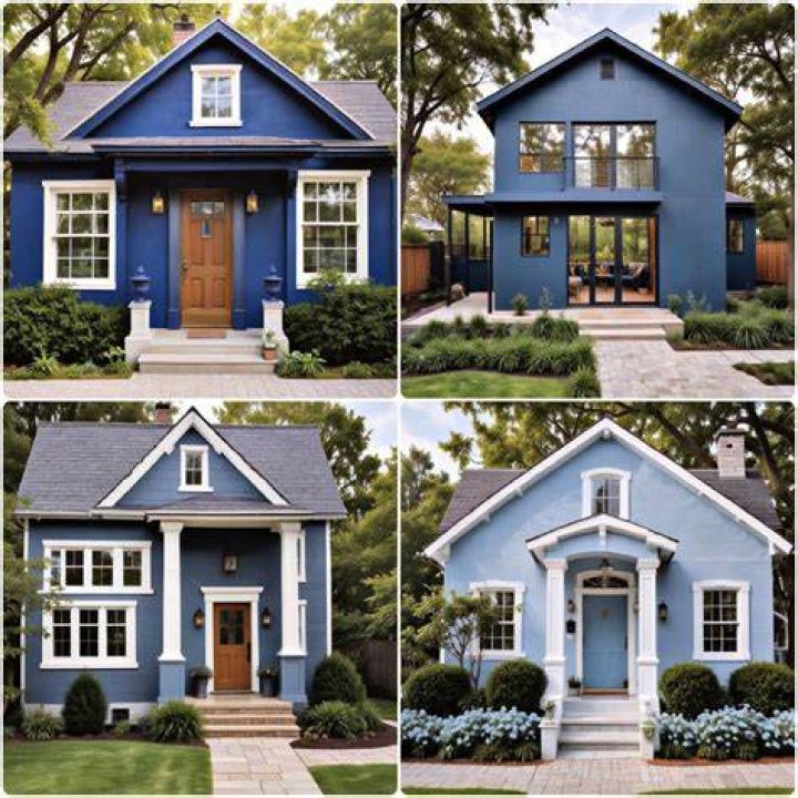 Blue house. House paint exterior, House exterior, Townhouse exterior