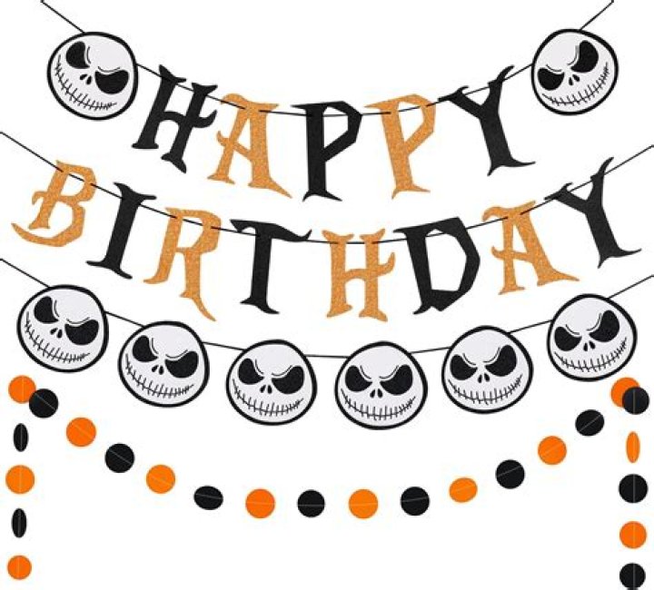 Buy Jack Skellington Birthday Banner and Horrible Movie Cake Topper for