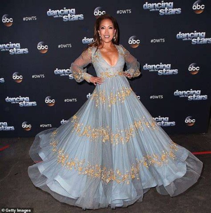 Carrie Ann Inaba, 50, wears a plunging ballgown on Dancing With The