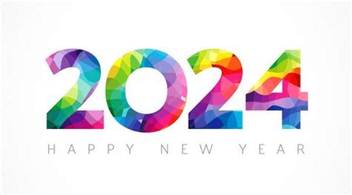 Colorful Happy New Year 2024 In Hanging Style, 2024 Clipart, Happy New