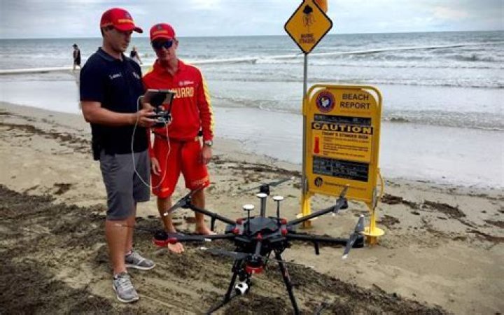 Drone patrol at beaches in Perth, Australia