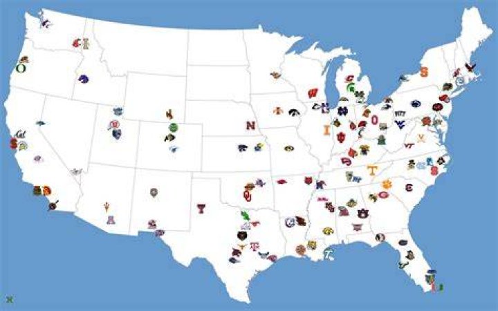 FBS College Football Stadiums Teams Location Map 24x18 Etsy