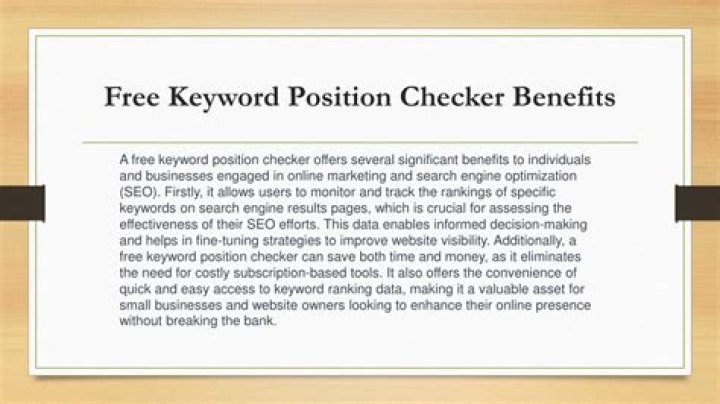 Free online Keyword position Checker tool Check the rank of your