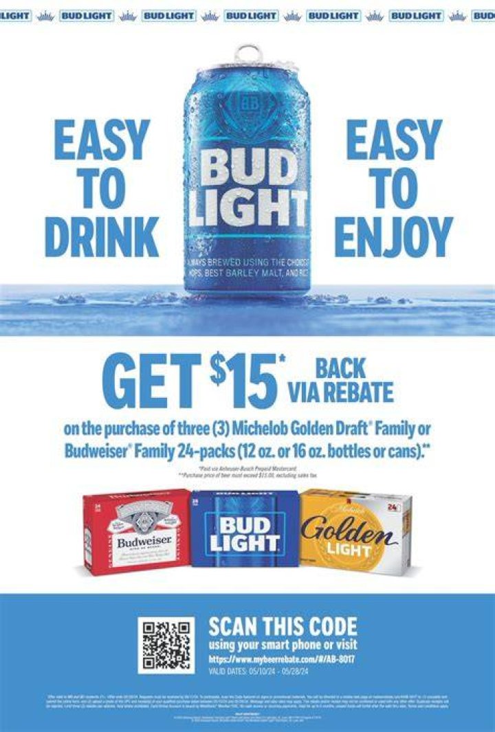 Get Your Hands On $15 Rebate From Bud Light!