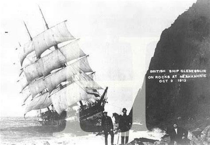 Glenesslin shipwreck on Neahkahnie Mountain 1913. Ghost ship, Sailing