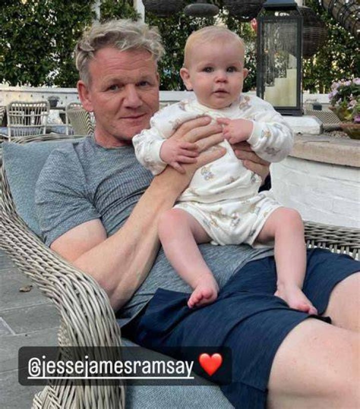 Gordon Ramsay, 53, poses with his eldest son Jack, 19, and eightmonth