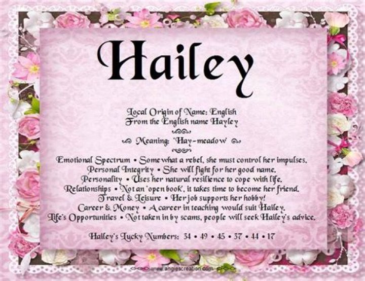 Hailey Name Meaning & Origin Middle Names for Hailey