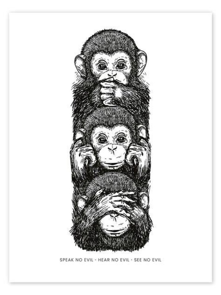 Hear No Evil, See No Evil, Speak No Evil Print Wall Art