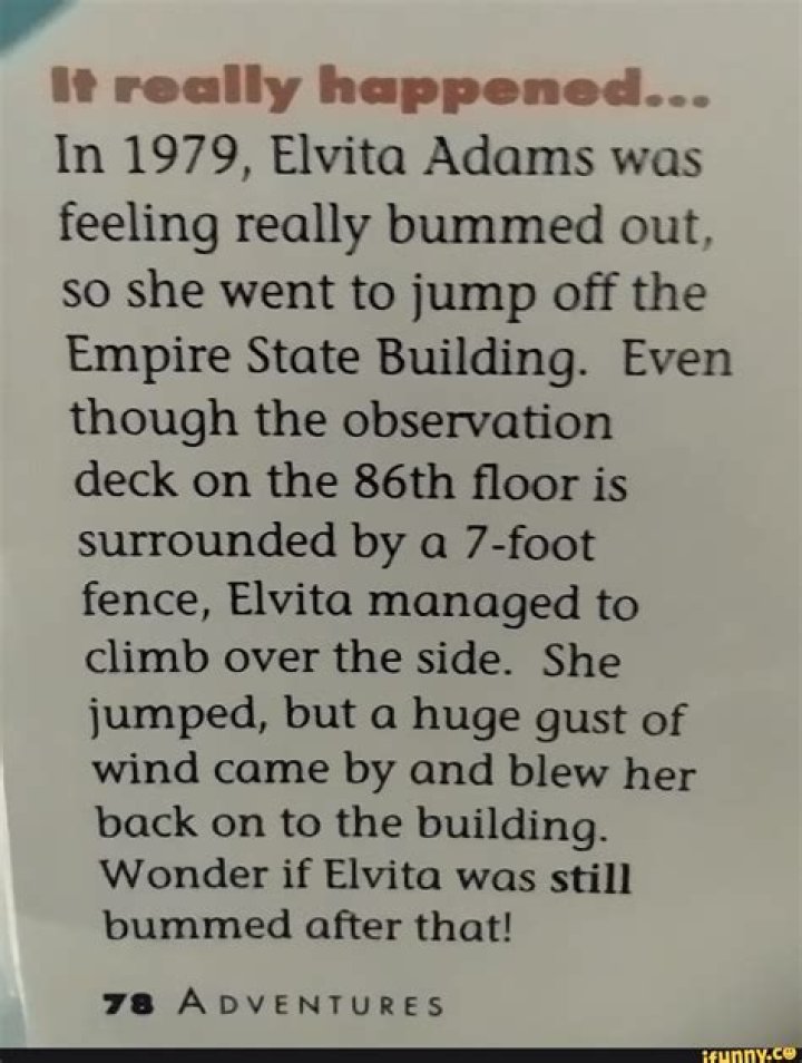 How Elvita Adams Jumped Off a Building and Survived