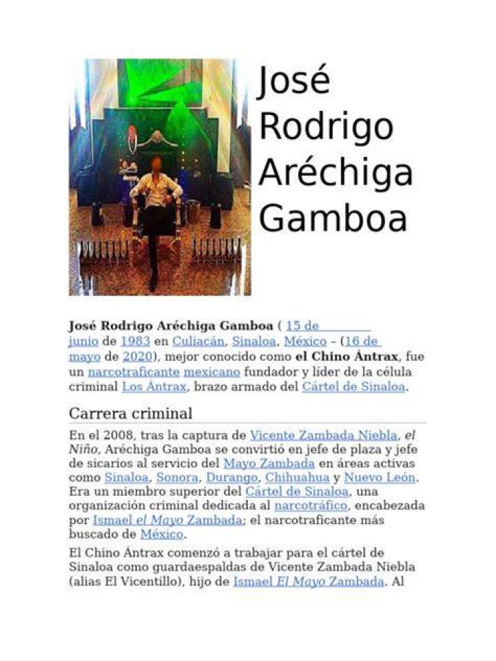 Jos&eacute; Rodrigo Ar&eacute;chiga Gamboa 'El Chino &Aacute;ntrax'