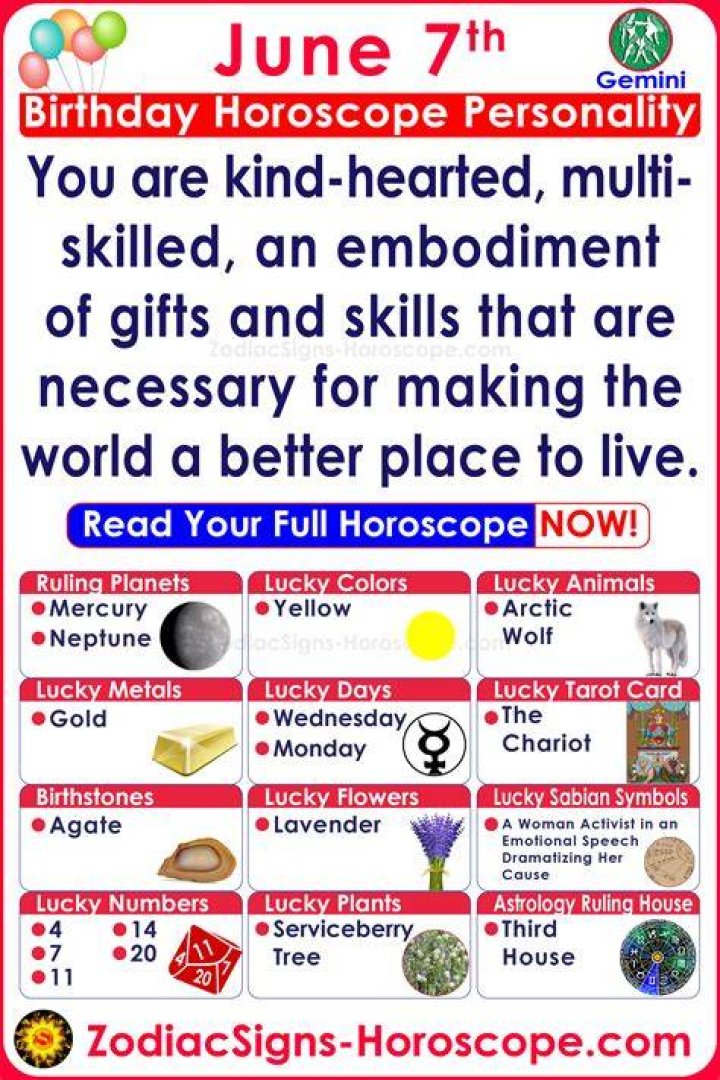 June 7 Zodiac Full Horoscope Birthday Personality Birthday