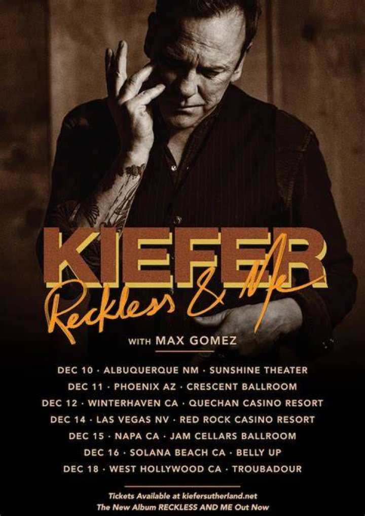 Kiefer Sutherland Tour Dates, Song Releases, and More