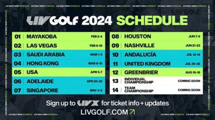 LIV unveils 2024 schedule