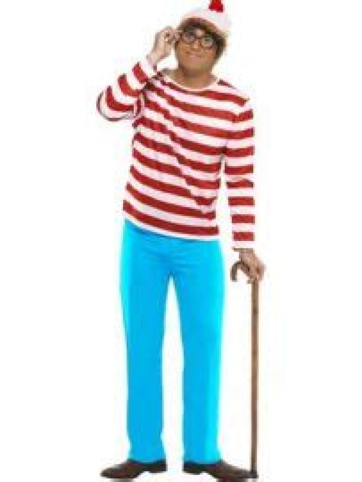 Mens Costume Wheres Wally Odlaw Party Savers