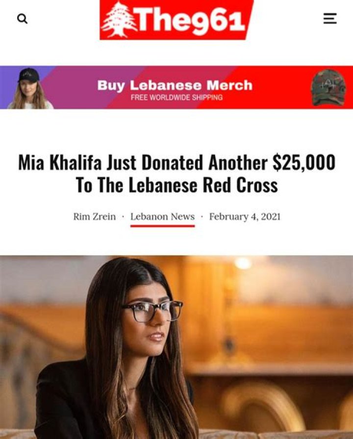Mia Khalifa Just Donated Another 25,000 To The Lebanese Red Cross