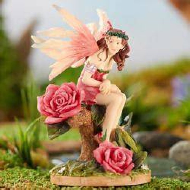 Miniature Evelyn Morning Rose Fairy Table Decor Home Decor