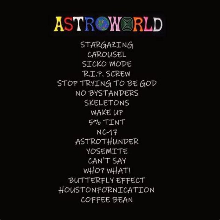 OFFICIAL ASTROWORLD TRACKLIST 17 TRACKS WE HOME Travis scott album