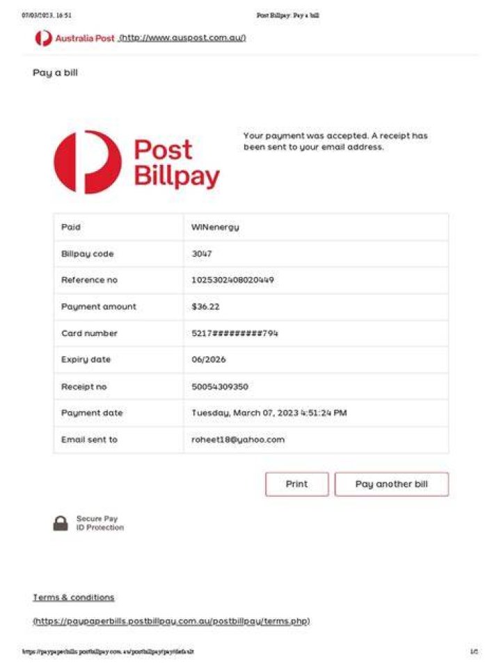 Pay a bill (Post Billpay) Australia Post