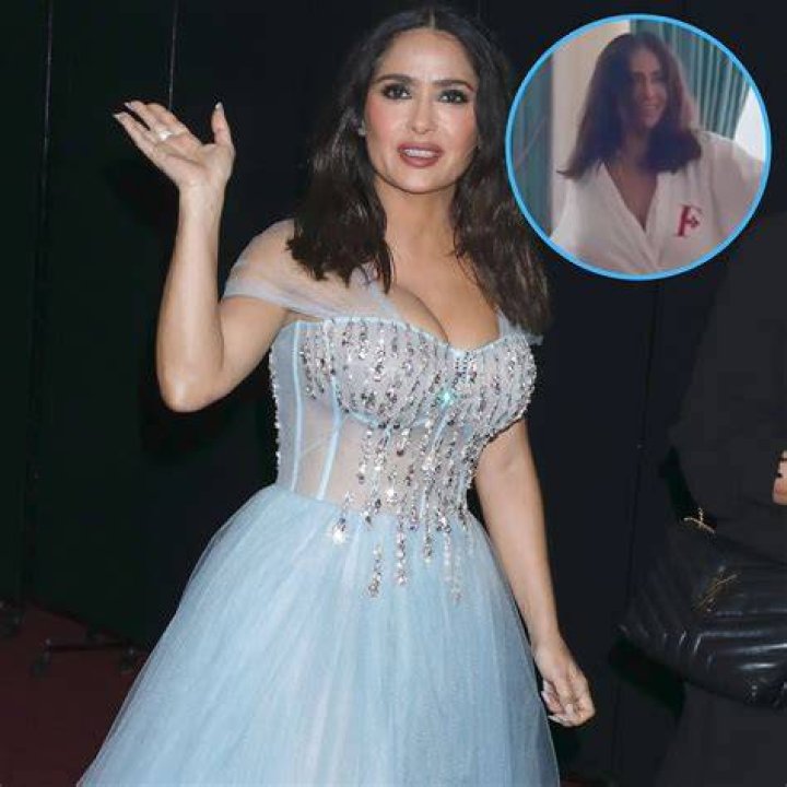 Salma Hayek Risks Nip Slip Wardrobe Malfunction in White Dress at