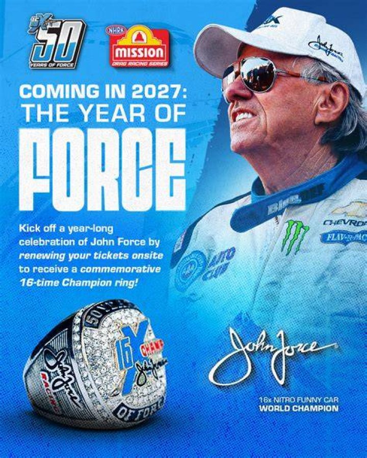 SIXTEENTIME WORLD CHAMPION JOHN FORCE OPTIMISTIC FOR NHRA ARIZONA