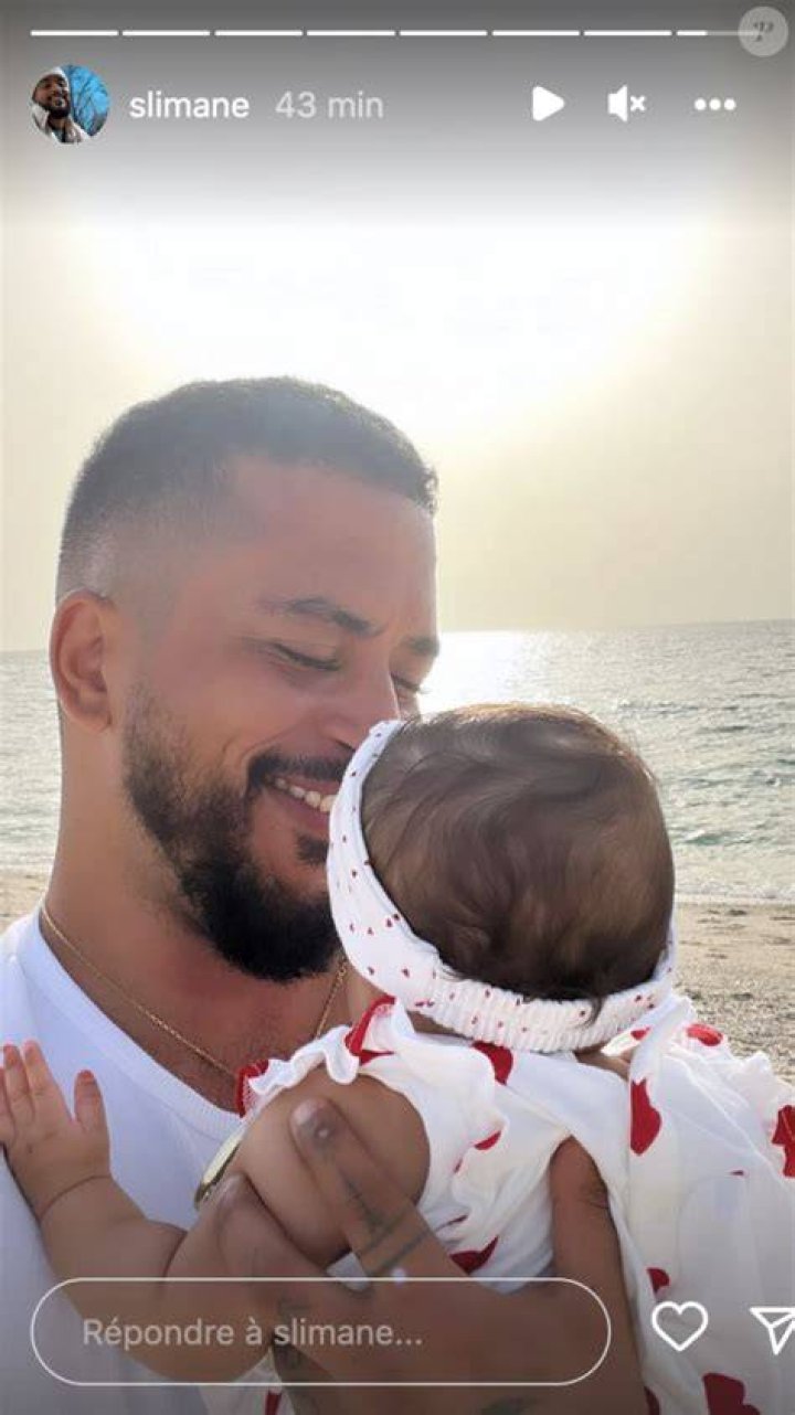 Slimane en vacances &agrave; la mer avec sa fille Esmeralda Instagram