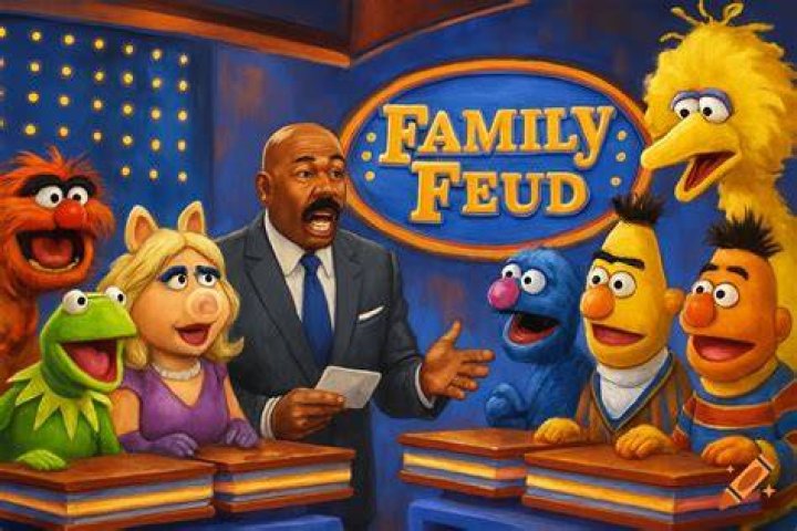 Steve harvey biting Kermit, matte painting Stable Diffusion OpenArt