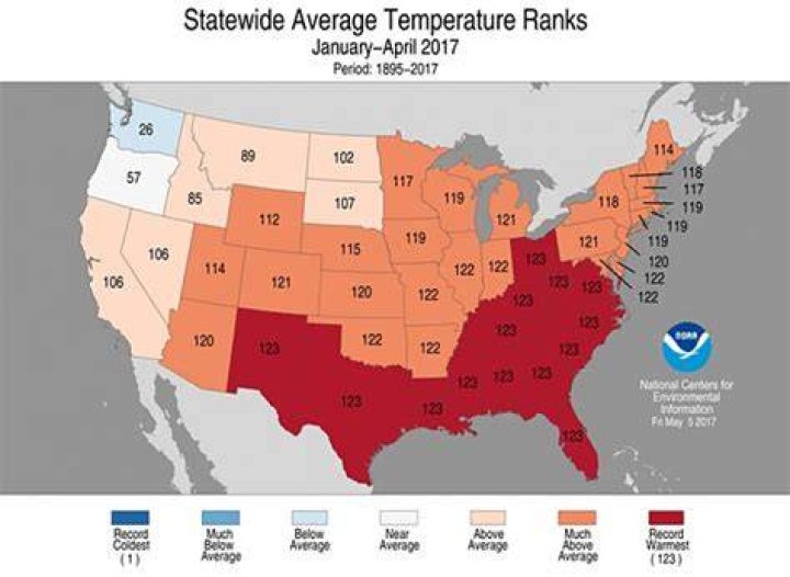 Swath of States Experiencing Hottest Year to Date Climate Central