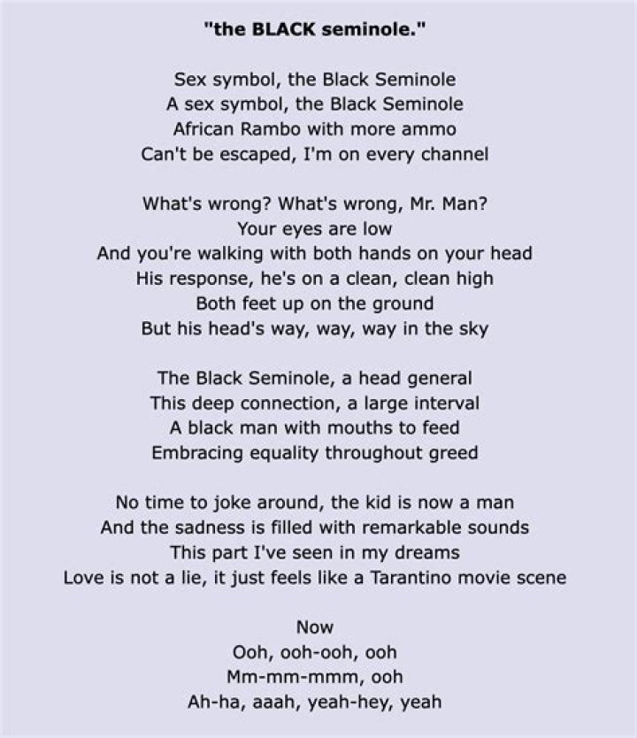 the BLACK seminole. [LETRA] Lil Yachty LYRICS