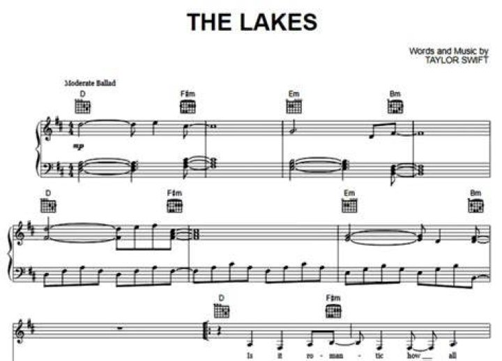 The Lakes Taylor Swift Piano Chords Lyrics Taylor swift lyrics