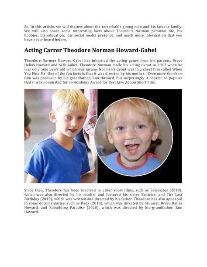 Theodore Norman Howard-Gabel's Age: All You Need To Know