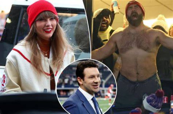 Tony Romo calls Jason Kelce Taylor Swift&rsquo;s brotherinlaw in Chiefs